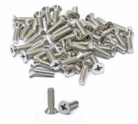 iexcell 50 Pcs 1/4-20 x 7/8" Stainless Steel 304 Phillips Drive Flat Head Countersunk Screws Bolts Kit