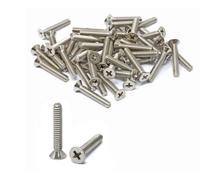 iexcell 50 Pcs #10-24 x 1-1/8" Stainless Steel 304 Phillips Drive Flat Head Countersunk Screws Bolts Kit