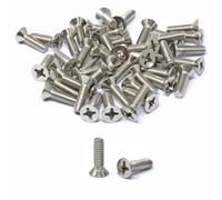 iexcell 50 Pcs #12-24 x 3/4" Stainless Steel 304 Phillips Drive Flat Head Countersunk Screws Bolts Kit