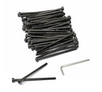 iexcell 50 Pcs M3 x 55mm Partially Threaded Thread Pitch 0.5 mm Alloy Steel 12.9 Grade Hex Socket Head Cap Screws Bolts Kit, Black Oxide Finish