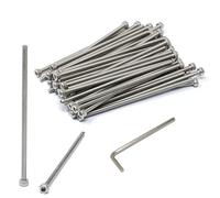 iexcell 50 Pcs M3 x 80mm Thread Pitch 0.5 mm Stainless Steel 304 Hex Socket Head Cap Screws Bolts Kit
