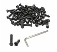 iexcell 50 Pcs M6 x 25mm Thread Pitch 1 mm Alloy Steel 10.9 Grade Hex Socket Button Head Cap Screws Bolts Kit, Black Oxide Finish