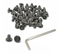 iexcell 50 Pcs M6 x 8mm Thread Pitch 1 mm Stainless Steel 304 Hex Socket Flat Head Cap Screws Furniture Screws Bolts Kit, Head Edge Chamfered, Black Oxide Finish