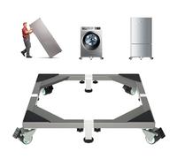 I'Ezonk Heavy Duty All Stainless Steel Mobile Mini Fridge Stand, Refrigerator Stand and Washing Machine Stand With Wheels, Adjustable Furniture Dolly for Washer, Refrigerator and Dryer(Gray)