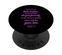 If Any of You Lacks Wisdom Bible Verse Faith Scripture James PopSockets Adhesive PopGrip