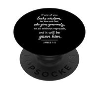 If Any of You Lacks Wisdom Bible Verse Faith Scripture James PopSockets Adhesive PopGrip