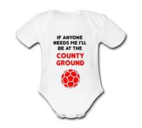 IF ANYONE NEEDS ME I'LL BE AT THE COUNTY GROUND PERSONALISED SWINDON Unique Baby Vest Baby Grow Babygrow Boys Girls UNISEX FOOTBALL TOWN