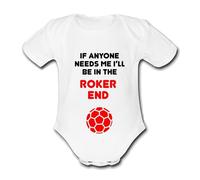 IF ANYONE NEEDS ME I'LL BE IN THE ROKER END PERSONALISED SUNDERLAND Unique Baby Vest Baby Grow Babygrow Boys Girls UNISEX FOOTBALL