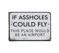 If Assholes Could Fly This Place Would Be An Airport Metal Tin Sign Vintage Garden Bedroom Cafe Bar Man Cave Home Wall Decor Metal Poster 8x12 in