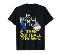 If Baseball is Life Then Softball is Heaven with Flag USA T-Shirt