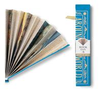 IF Book Lover’s Paper Fan - Elegant Handheld Fan, Perfect for Reading Outdoors, Gifts for Bibliophiles & Book Club Accessories - Around the World theme