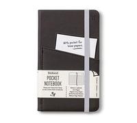 IF Bookaroo A6 'Pocket' Notebook - BLACK, Hard Cover Notebook with Elastic Closure & Ribbon (A6) 15.5 x 9.5cm 43010