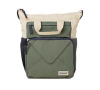 IF Bookaroo Back Pack, recycled, RPET canvas bag for men and women, Front pencil case and envelope zip pockets, great for book and stationery lovers - Fern and natural canvas.