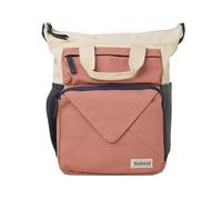 IF Bookaroo Back Pack, recycled, RPET canvas bag for men and women, Front pencil case and envelope zip pockets, great for book and stationery lovers - Blush and natural canvas.
