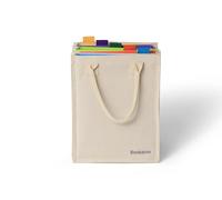 IF Bookaroo Bagaroo Organiser Tote Bag with 5 Tabbed Sections | A4 Paperwork & File Storage | Cotton with Sturdy Handles | For Teachers, Students, Hobbyists | Portable Filing Bag - Bright tabs