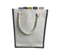IF Bookaroo Bagaroo Organiser Tote Bag with 5 Tabbed Sections | A4 Paperwork & File Storage | Cotton with Sturdy Handles | For Teachers, Students, Hobbyists | Portable Filing Bag - Pastel tabs