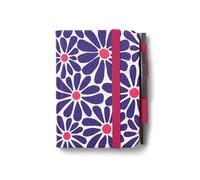 IF Bookaroo Notebook - A7 Pocket and Handbag size Notebook plus Black Ballpoint Pen, 192 pages - Pink & Purple - Daisy