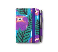 IF Bookaroo Notebook - A7 Pocket and Handbag size Notebook plus Black Ballpoint Pen, 192 pages - Purple & Turquoise
