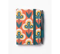 IF Bookaroo Notebook - A7 Pocket and Handbag size Notebook plus Black Ballpoint Pen, 192 pages - Teal & Orange - Retro