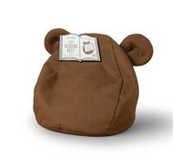 IF - BookTails Cosy Reading Rest - Soft Canvas Bean Bag - For Books & Tablets - Reading, Gaming & Watching - Wipe Clean - Bear