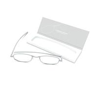 IF Compact Lenses Readers Slim Flat-Folding Unisex Reading Glasses - Frost, "+1.0"""