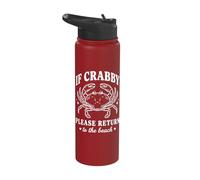 If Crabby Please Return to Beach Stainless Steel Insulated Water Bottle