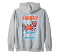 If Crabby Please Return To The Beach Crab Humor Ocean Quote Zip Hoodie