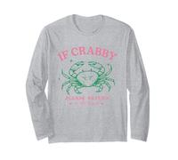 If Crabby Please Return to the Beach Funny Coastal Crab Fun Long Sleeve T-Shirt
