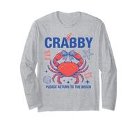 If Crabby Please Return to The Beach Funny Crab Summer Cute Long Sleeve T-Shirt