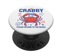 If Crabby Please Return To The Beach Funny Crab Summer Cute PopSockets Adhesive PopGrip