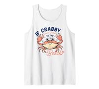 If Crabby Please Return to the Beach Funny Crab Vacation Fun Tank Top
