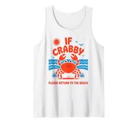 If Crabby Please Return to the Beach Funny Summer Break Tank Top