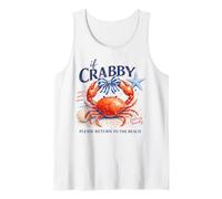 If Crabby Please Return to The Beach Ocean Crab Tank Top
