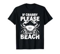 If Crabby Please Return to The Beach Ocean Sunset Scene T-Shirt