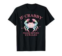 If Crabby Please Return to The Beach Preppy Coastal Crab Tee T-Shirt