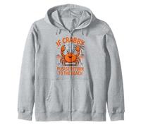If Crabby Please Return to the Beach Sarcastic Summer Break Zip Hoodie