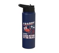 If Crabby Please Return to the Beach Stainless Steel Insulated Water Bottle