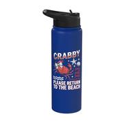 If Crabby Please Return to the Beach Stainless Steel Insulated Water Bottle