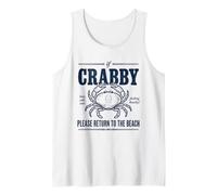 If Crabby Please Return to The Beach Tshirt Vacation Summer Tank Top
