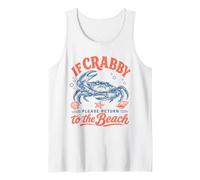 If Crabby Please Return to the Beach Vintage Crab Summer Tank Top