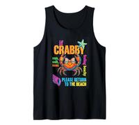 If Crabby Return to The Beach Funny Crab Tank Top