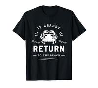 If Crabby Return to The Beach Funny Summer Swimming T-Shirt