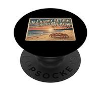 If Crabby Return To The Beach Vintage Crab Sunset funny PopSockets Adhesive PopGrip
