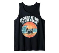 If Crabby Return to The Beach Vintage Crab Tank Top