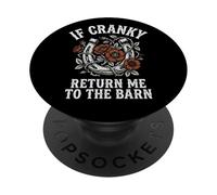 If Cranky Return Me To The Barn Funny Equestrian Horse Graph PopSockets Adhesive PopGrip