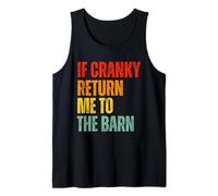 If Cranky Return Me to the Barn Retro Horse Humor Graphic Tank Top