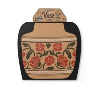IF Decorative Vase Sleeve - Home decor - upcycle plastic bottles by covering them. Double sided cardboard cover - two vase designs per pack - Red Floral
