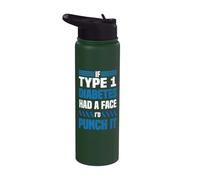 If Diabetes Had Face Punch It Type 1 Diabetes Awareness T1D Stainless Steel Insulated Water Bottle