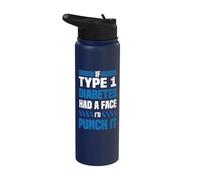If Diabetes Had Face Punch It Type 1 Diabetes Awareness T1D Stainless Steel Insulated Water Bottle