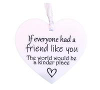 If everyone had a friend like you, The world would be a kinder place Hanging Heart shaped plaque/Sign. Size 6cm x 6cm.